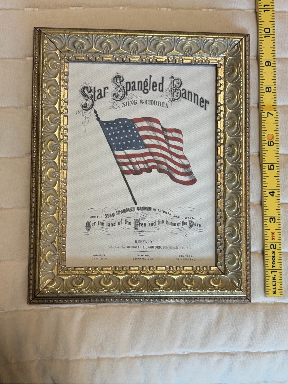 Gold Ornate Framed 'Star Spangled Banner' Wall Art - Gold
